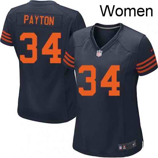 Womens Nike Chicago Bears 34 Walter Payton Game Navy Blue Alternate NFL Jersey
